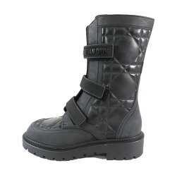 【中古】未使用 Christian Dior クリスチャンディオール エボリューション マクロカナージュ ストラップ アンクル ブーツ 靴 シューズ 黒 37 レディース Luxs ブランド古着のリュクス