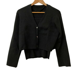 【中古】美品 23AW N. ナチュラルビューティーベーシック アンサンブル リブニット カーディガン サイズM ブラック レディース Luxs ブランド古着のリュクス