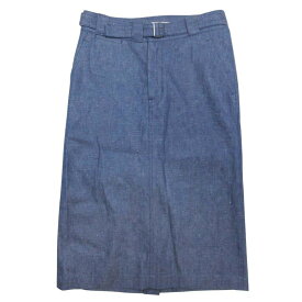 【中古】未使用 25ss FUMIKA_UCHIDA フミカウチダ NEPPED DENIM BELTED SKIRT ネップド デニムスカート ミモレ丈 膝丈 38 インディゴ レディース Luxs ブランド古着のリュクス