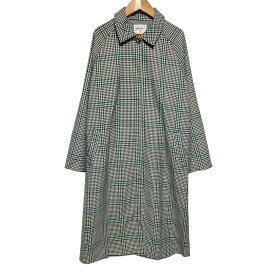 【クーポン+P2倍 1/9〜1/16】【中古】未使用 niko and... ニコアンド アソート チェック ステンカラーコート L グリーン ネイビー レディース Luxs ブランド古着のリュクス