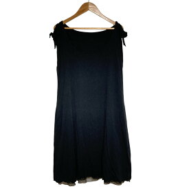 【中古】良品 Natural by foxey ナチュラルバイフォクシー ノースリーブ ワンピース 29816 サイズ42 ブラック レディース Luxs ブランド古着のリュクス