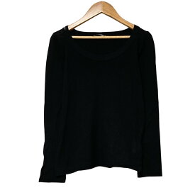 【クーポン+P2倍 1/9〜1/16】【中古】美品 DOLCE&GABBANA ドルチェアンドガッバーナ ラウンドネック 長袖 カットソー サイズ38 ブラック レディース Luxs ブランド古着のリュクス