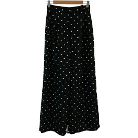 【中古】美品 25SS BLANC ブラン ナチュラルビューティーベーシック ドット刺繍パンツ サイズM ブラック レディース Luxs ブランド古着のリュクス