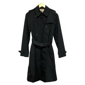 【中古】良品 BURBERRY バーバリー 裏地ノバチェック トレンチコート サイズ40 ブラック レディース Luxs ブランド古着のリュクス