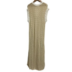 【中古】美品 TODAYFUL トゥデイフル Pattern Lace Knitdress ニットドレス ワンピース サイズ36 ベージュ レディース Luxs ブランド古着のリュクス