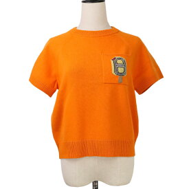 【ポイント2倍】【中古】美品 24年商品 HERMES エルメス Funny lce Cream ショートスリーブ カシミヤ ニット 40 オレンジ レディース Luxs ブランド古着のリュクス