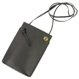 【中古】美品 LOEWE ロエベ アナグラムダイス フォンポーチ ショルダーポシェット ブラック レディース Luxs ブランド古着のリュクス