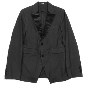 【クーポン+P2倍 1/9〜1/16】【中古】未使用 DOLCE&GABBANA ドルチェアンドガッバーナ タキシード ジャケット テーラード ブレザー フェルトウール ベロア 44 黒 メンズ Luxs ブランド古着のリュクス