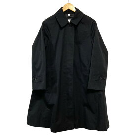 【中古】美品 BURBERRY バーバリー THE GATWICK フード付き ステンカラーコート 8042195/71E I34 ブラック レディース Luxs ブランド古着のリュクス