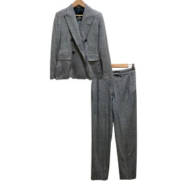 【中古】良品 MaxMara Studio マックスマーラステュディオ チェックダブルジャケット パンツ スーツセットアップ 23691102376 34 グレー レディース Luxs ブランド古着のリュクス