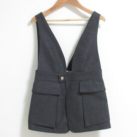 【中古】未使用 23SS FUMIKA_UCHIDA フミカウチダ WOOL SUITING BRALETTE TOP ジレ ベスト 36サイズ グレー レディース Luxs ブランド古着のリュクス