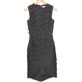【中古】BALENCIAGA バレンシアガ ツイード ノースリーブ ドレス ワンピース サイズ34 ブラック レディース ノースリーブ 袖なしロング丈ワンピース 美品