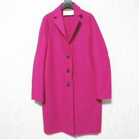 【中古】美品 HARRIS WHARF LONDON ハリスワーフロンドン ダブルフェイスロングコート A1331MLK 40 パープル レディース Luxs ブランド古着のリュクス