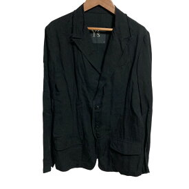 【7%OFFクーポン！2点以上で利用可】【中古】美品 Y's ワイズ ヨウジヤマモト テンセル リネン シングル テーラードジャケット YB-J07-200 サイズ2 ブラック レディース Luxs ブランド古着のリュクス