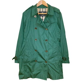 【中古】 BURBERRY LONDON バーバリーロンドン バッカブル ナイロン トレンチコート サイズ40 グリーン レディース Luxs ブランド古着のリュクス