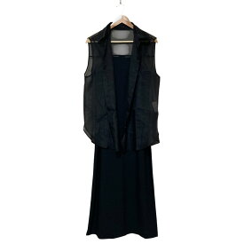 【中古】美品 23SS NATURAL BEAUTY BASIC ナチュラルビューティーベーシック シアーシャツ＆キャミワンピースセット M ブラック レディース Luxs ブランド古着のリュクス