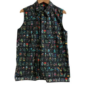 【中古】美品 23SS CABaN キャバン トゥモローランド コットンブロード ALL STAR ノースリーブシャツ ブラウス サイズF ブラック レディース Luxs ブランド古着のリュクス