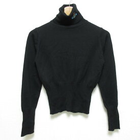 【中古】良品 Vivienne Westwood ヴィヴィアンウエストウッド レッドレーベル オーブ刺繍 タートルネック ウール ニット セーター M ブラック レディース Luxs ブランド古着のリュクス