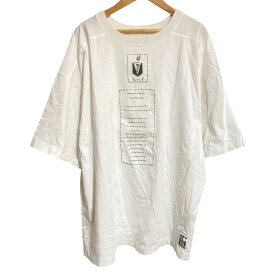 【中古】良品 CABaN キャバン トゥモローランド パッチ付き ショートスリーブ オーバーサイズ Tシャツ カットソー L ホワイト レディース Luxs ブランド古着のリュクス