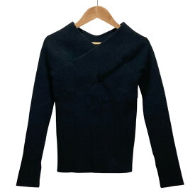【中古】未使用 25AW NATURAL BEAUTY BASIC ナチュラルビューティーベーシック クロスリブニット FR ブラック レディース Luxs ブランド古着のリュクス