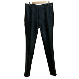 【中古】未使用 FENDI フェンディ ストライプ×FFロゴジャガード スラックスパンツ SIZE50 ブラック メンズ Luxs ブランド古着のリュクス
