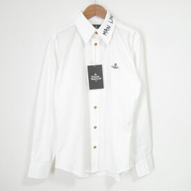 【中古】未使用 24SS Vivienne Westwood MAN ヴィヴィアンウエストウッド エンブロイダリー クラシックシャツ 44サイズ ホワイト メンズ Luxs ブランド古着のリュクス
