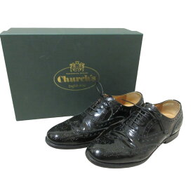 【中古】美品 Church's チャーチ BURWOOD パテントレザー オックスフォードブローグシューズ A73683 サイズ35 約22cm ブラック レディース Luxs ブランド古着のリュクス