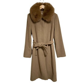 【ポイント2倍】【中古】美品 NATURAL BEAUTY ナチュラルビューティー フォックスファー カシミヤブレンド ウール コート 38 ブラウン レディース Luxs ブランド古着のリュクス