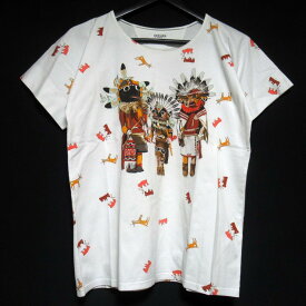 【中古】美品 HERMES エルメス カチナプリント 半袖 Tシャツ サイズ36 ホワイト レディース Luxs ブランド古着のリュクス