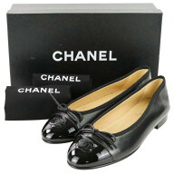 【中古】未使用 CHANEL シャネル 00V バレリーナ ココマーク フラットシューズ パンプス G02819 サイズ37…