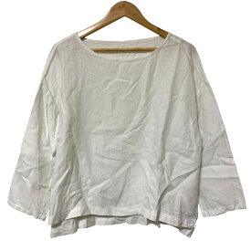 【中古】美品 nest Robe ネストローブ リネンプルオーバーブラウス サイズF ホワイト レディース Luxs ブランド古着のリュクス