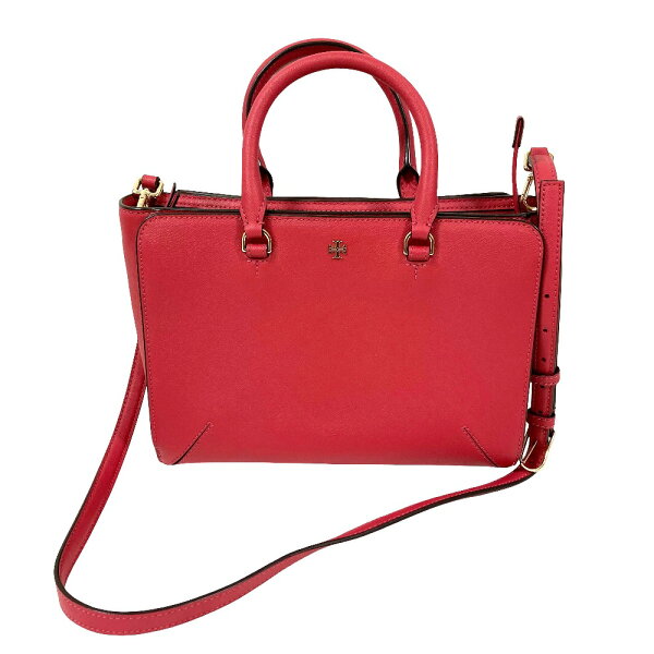 【中古】TORY BURCH トリーバーチ サフィアーノレザー 2wayハンドバッグ ピンク レディース ハンドバッグ 美品