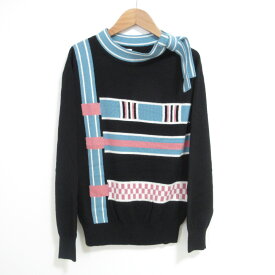 【中古】良品 24AW HERMES エルメス リボンネック カシミヤニット セーター4H2633D8 38サイズ ブラック レディース Luxs ブランド古着のリュクス