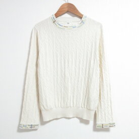 【中古】良品 23AW HERMES エルメス Do Re Boucles カシミヤ シルク ニット トップス 3H2619DA サイズ40 アイボリー レディース Luxs ブランド古着のリュクス