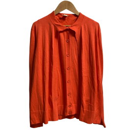 【中古】美品 HERMES エルメス アンサンブル風 レイヤードニット カーディガン サイズ34 オレンジ レディース Luxs ブランド古着のリュクス