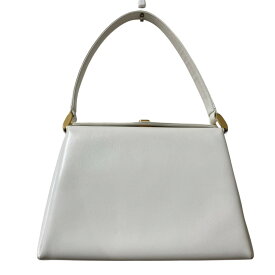 【7%OFFクーポン！2点以上で利用可】【中古】良品 HAMANO ハマノ 濱野皮革工藝 コキーユ ターンロック ハンドバッグ フォーマルバッグ ホワイト レディース Luxs ブランド古着のリュクス
