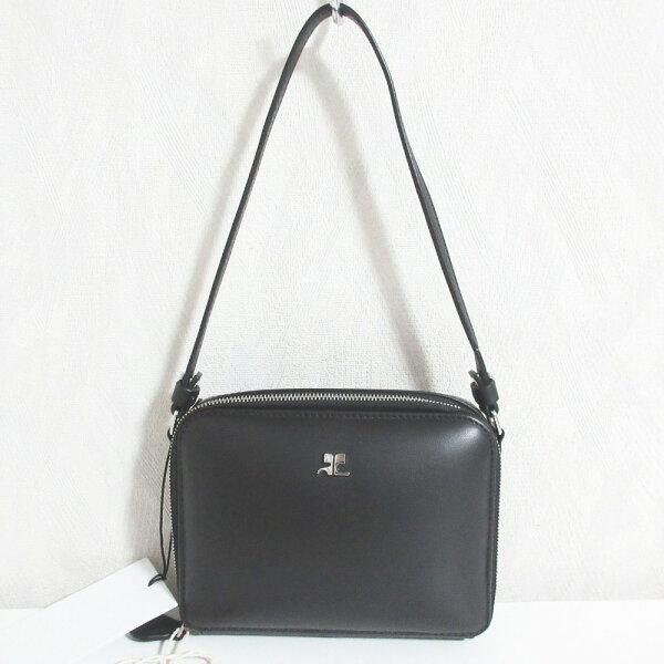 【中古】Courreges クレージュ クラウドレザー ワンショルダーバッグ ハンドバッグ ブラック レディース ハンドバッグ 未使用