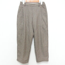 【中古】美品 nest Robe ネストローブ ウール チェックパンツ 01214-1129 サイズF カーキ ネイビー レディース Luxs ブランド古着のリュクス