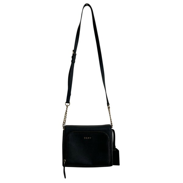 【中古】DKNY ダナキャランニューヨーク チェーン ミニショルダーバッグ ブラック レディース ショルダーバッグ 新品同様