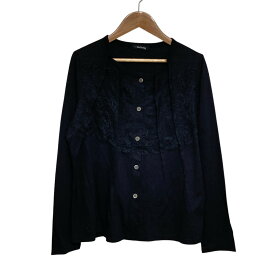 【7%OFFクーポン！2点以上で利用可】【中古】美品 Y's for living ワイズフォーリビング フロントレース ブラウスカーディガン ブラック レディース Luxs ブランド古着のリュクス