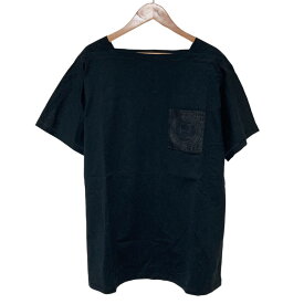 【中古】美品 23AW HERMES エルメス 刺繍ポケット モザイク Tシャツ カットソー 3H4615DL サイズ36 ブラック レディース Luxs ブランド古着のリュクス