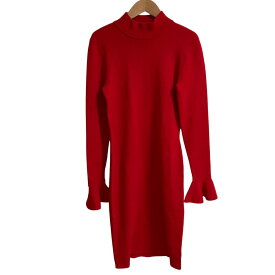 【7%OFFクーポン！2点以上で利用可】【中古】MICHAEL MICHAEL KORS マイケル マイケルコース ニットワンピース サイズS レッド レディース 長袖ひざ丈ワンピース 良品