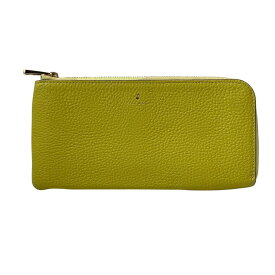 【中古】PELLE BORSA ペレボルサ Reinette Goods レネット L字ファスナー レザー ロングウォレット 長財布 イエロー レディース 長財布 美品