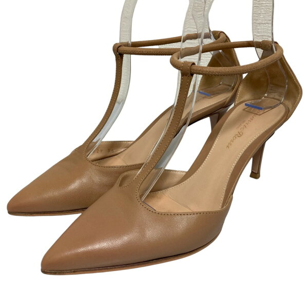 【中古】Gianvito Rossi ジャンヴィトロッシ レザー Tストラップ パンプス 40037 サイズ36 約23cm相当 ベージュ レディース パンプス 美品