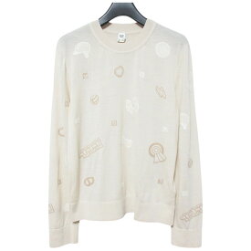 【中古】25AW HERMES エルメス CANDY LIBRIS ウールニットセーター 5H2638D3 サイズ40 ベージュ レディース 長袖ニット 良品