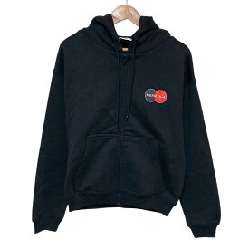 【中古】BALENCIAGA バレンシアガ クレジットロゴ クロップド ジップパーカー 620939 サイズXS ブラック レディース パーカー 美品
