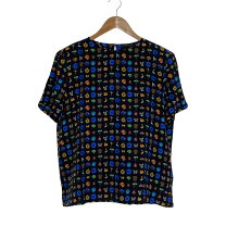 極美品】エトロ ブラウス 42 ペイズリー シルク100% フリル 総柄 