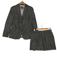 【中古】GIORGIO ARMANI ジョルジオアルマーニ グレンチェック ジャケット スカート セットアップ 40 グ…
