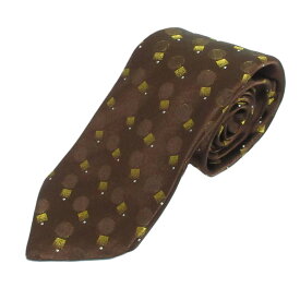 【中古】Kiton キートン 総柄 セッテピエゲ シルク ネクタイ ブラウン メンズ ネクタイ 良品