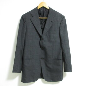 【中古】Kiton Napoli キートン ナポリ ストライプ 3B 背抜き サイドベンツ ジャケット 46サイズ グレー メンズ テーラードジャケット ブレザー